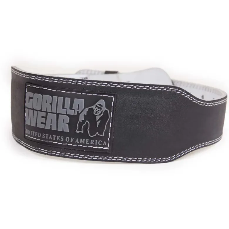Gorilla Wear 4 Inch Padded Leather Belt Black