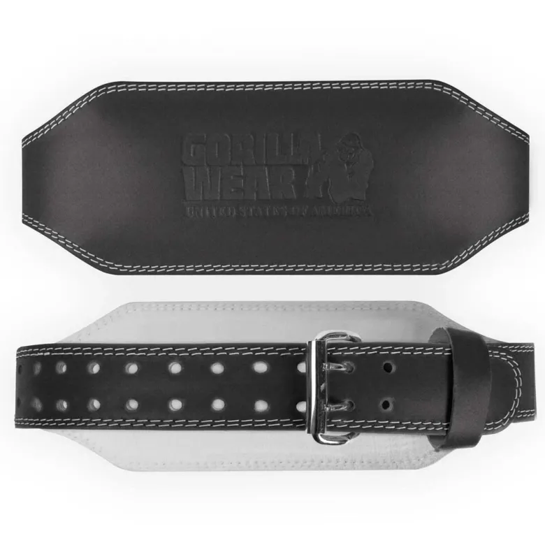 Gorilla Wear 6 Inch Padded Leather Belt Black