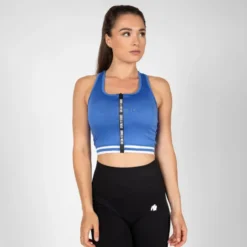 Gorilla Wear Mesa Zip Front Crop Top Blue