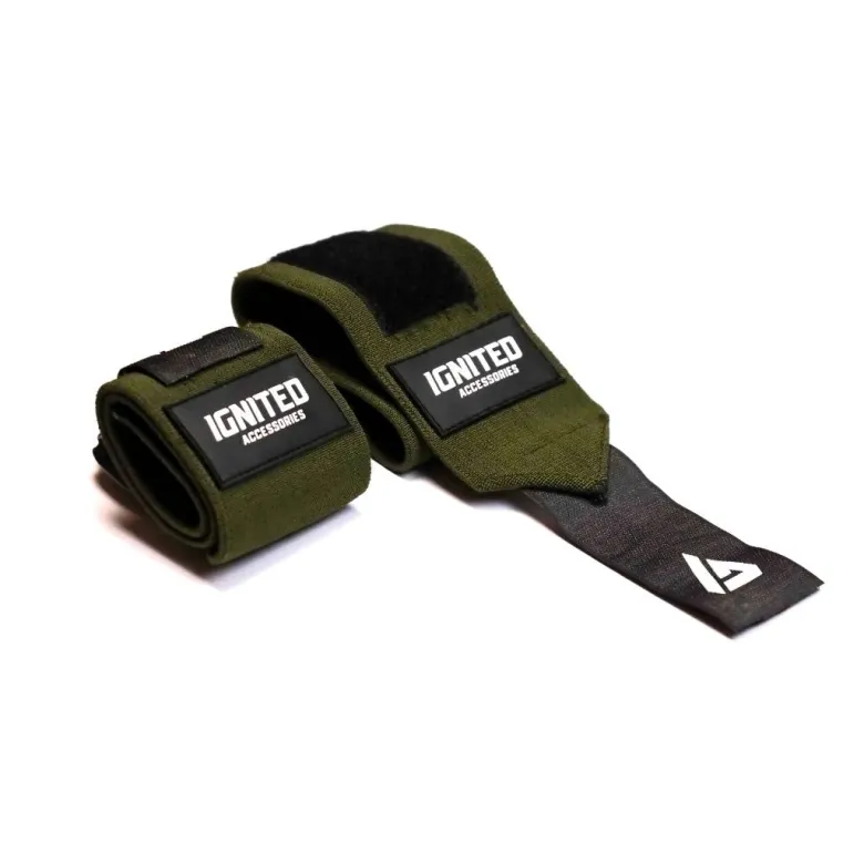 Ignited Pro Wrist Wraps Military Green 18"