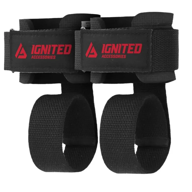 Ignited Supported Lifting Straps Black