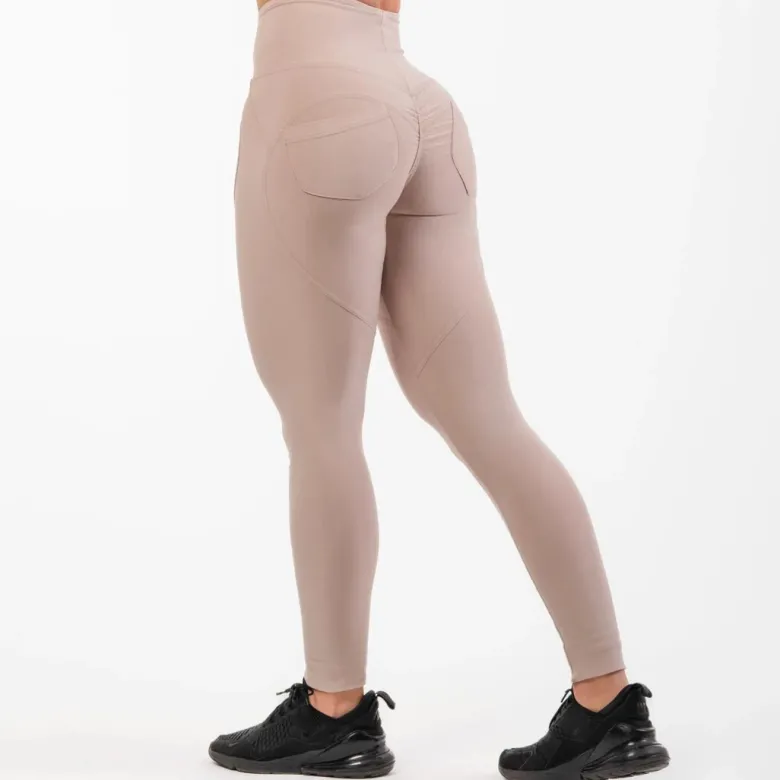 NEBBIA High Waist Bubble Butt Lifting Pants Cream