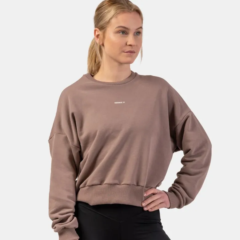 NEBBIA Loose Fit Sweatshirt Feeling Good Brown