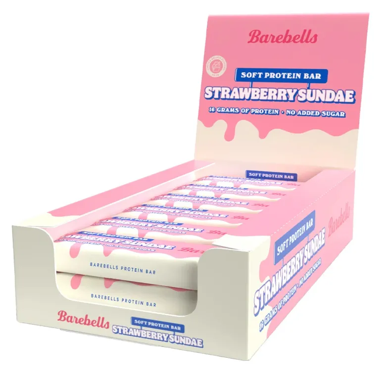 12 x Barebells Soft Bar 55 g Strawberry Sundae