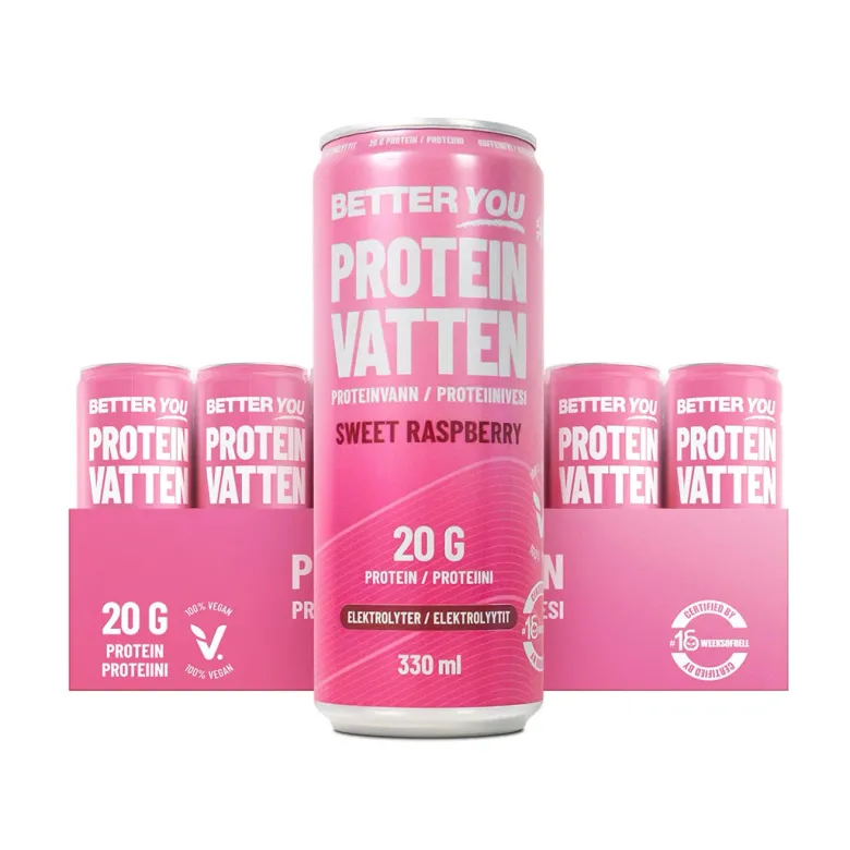 24 x Better You Proteinvatten 330 ml Sweet Raspberry