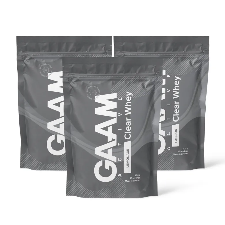 3 x GAAM Active Clear Whey Proteinpulver 400 g