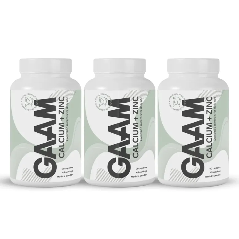 3 x GAAM Calcium + Zinc 90 caps