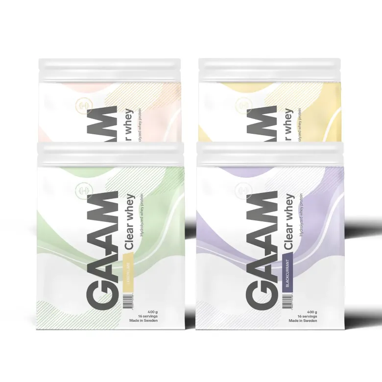 4 x GAAM Clear Whey Proteinpulver 400 g