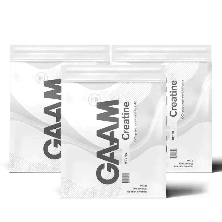 3 x GAAM Creatine Monohydrate 500 g