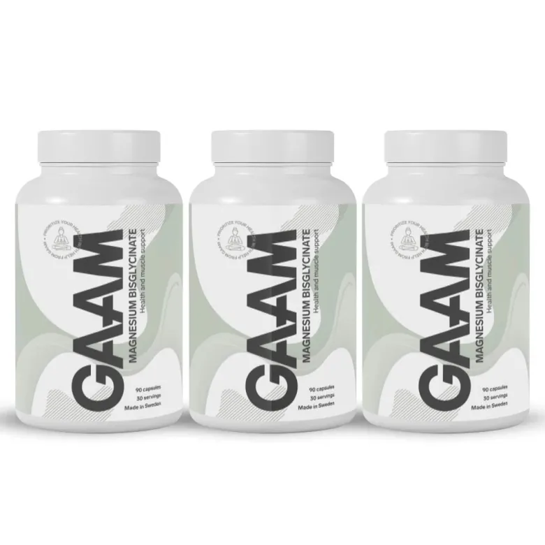 3 x GAAM Magnesium Bisglycinate 90 caps