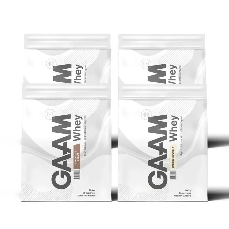 4 x GAAM Whey Proteinpulver 900 g
