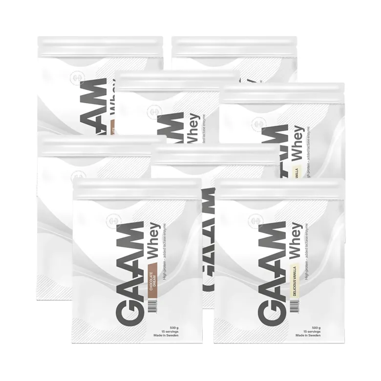8 x GAAM Whey Proteinpulver 500 g