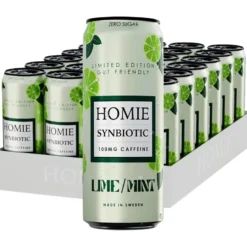 24 x Homie Wake Up Synbiotic 330 ml Lime/Mint