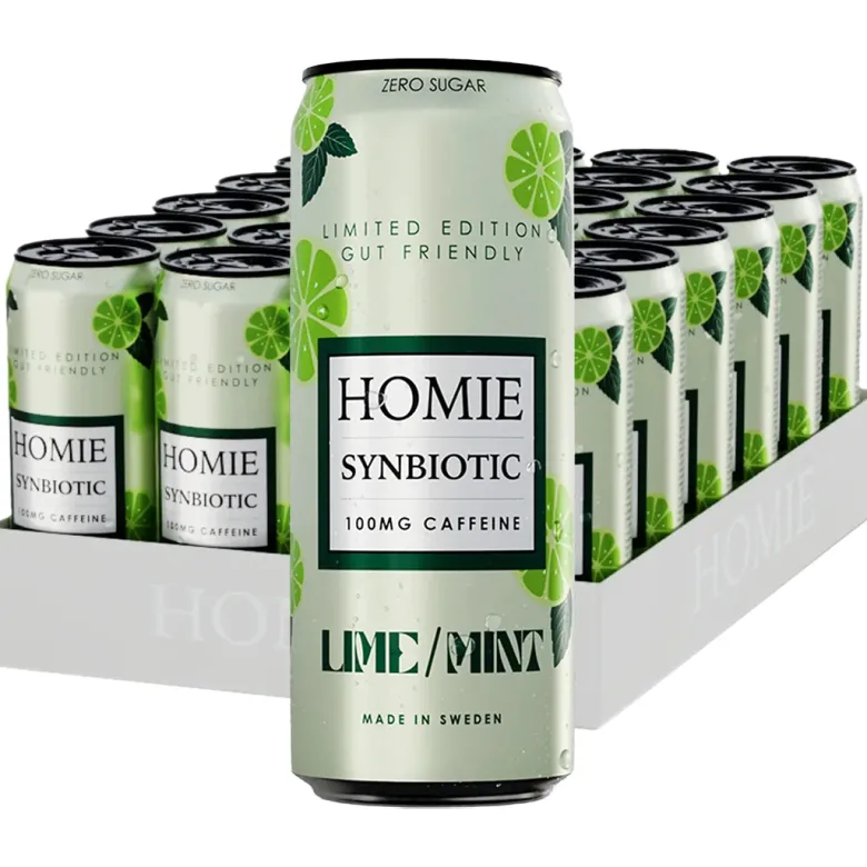 24 x Homie Wake Up Synbiotic 330 ml Lime/Mint