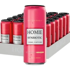 24 x Homie Wake Up Synbiotic 330 ml Strawberry Lemonade