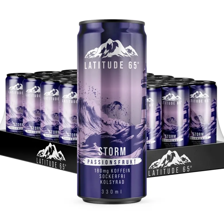 24 x Latitude 65 330 ml Storm - Passionsfrukt