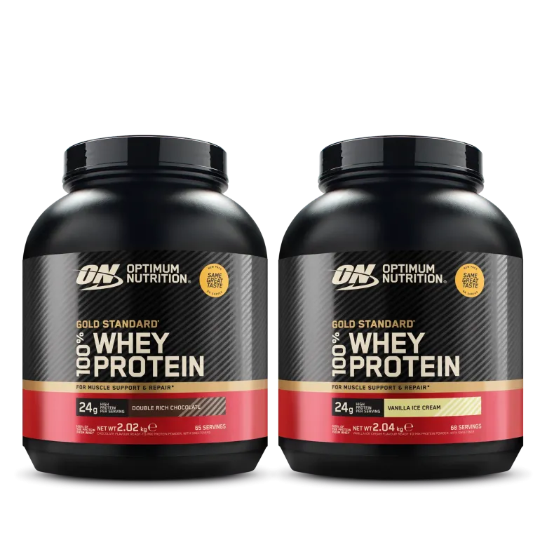 2 x Optimum Nutrition 100% Whey Gold Standard 2 kg
