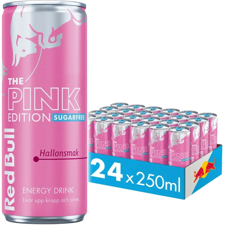 24 x Red Bull Energidryck 250 ml Pink Edition Sugarfree - Hallon