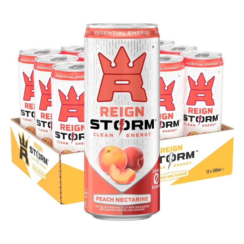 12 x Reign Storm Energy 355 ml Peach Nectarine