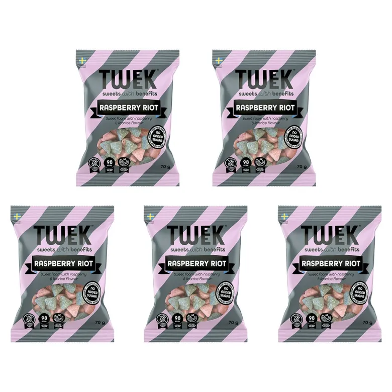 5 x Tweek Sweets 70 g Raspberry Riot