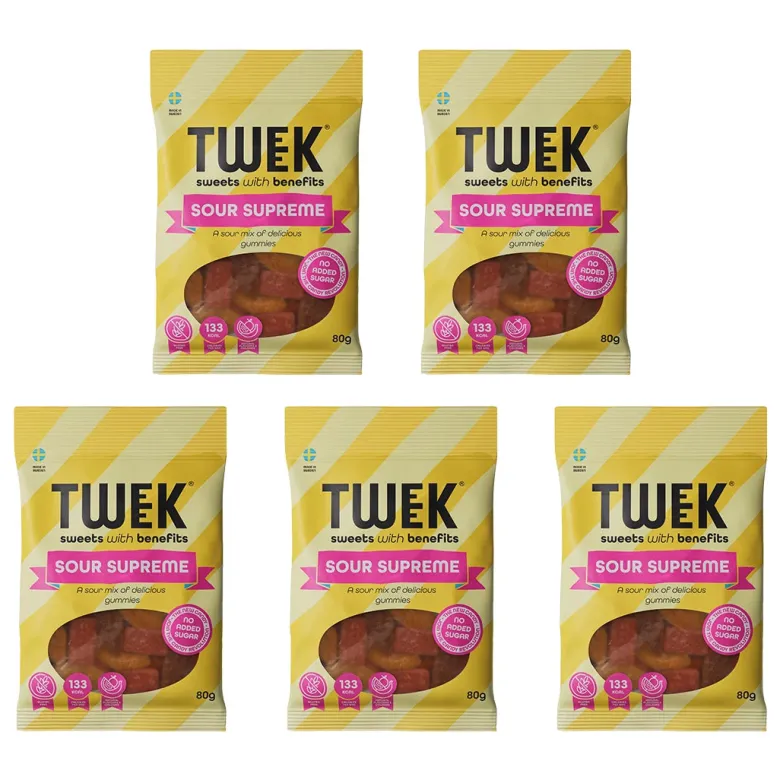 5 x Tweek Sweets 80 g Sour Supreme