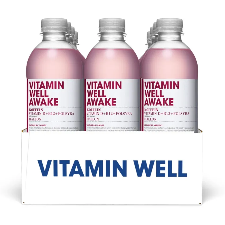 12 x Vitamin Well 500 ml Awake Hallon