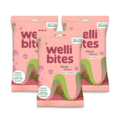 3 x Wellibites Candy 70 g Päron & Melon